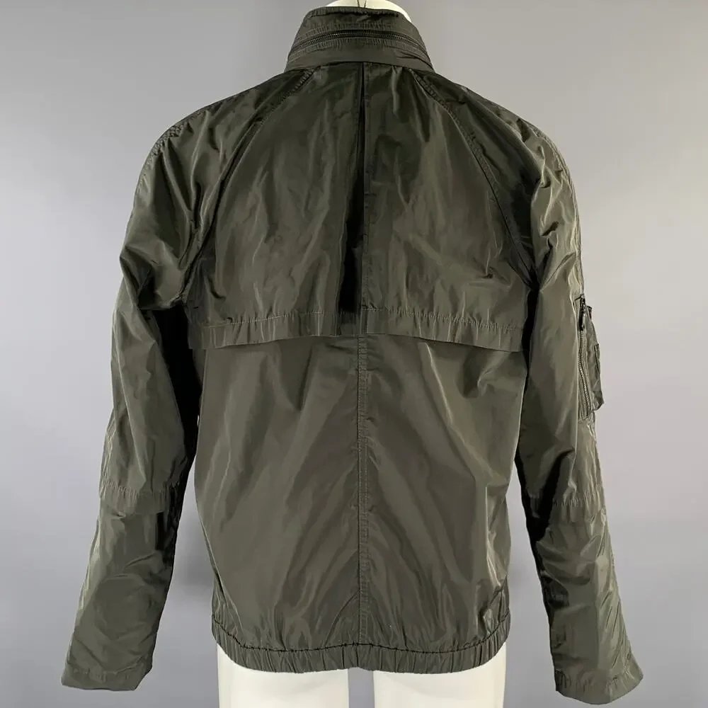 ALEXANDER WANG Chest Size M Green Olive Shimmery Polyester Windbreaker Jacket